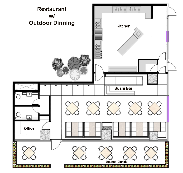 Restaurant Floor Layout CAD Pro